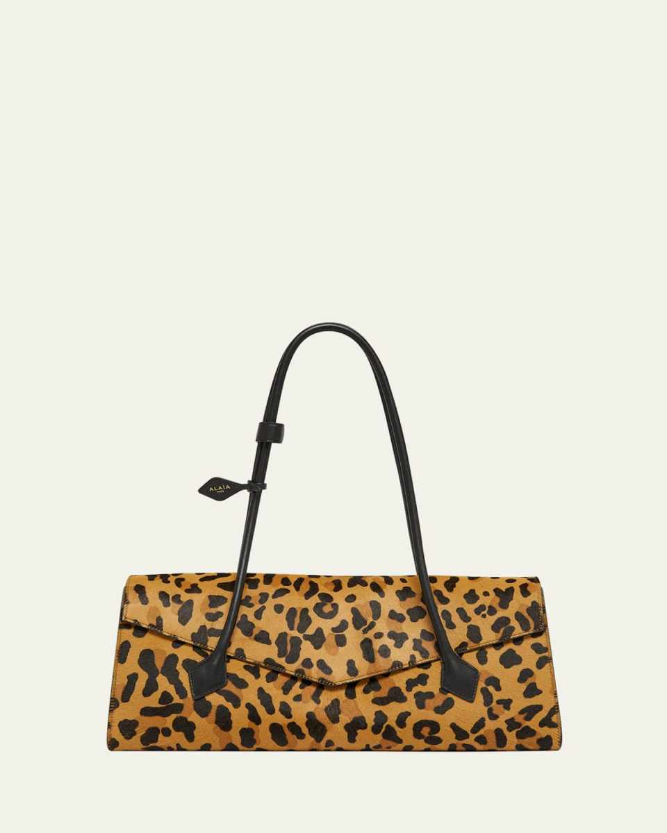 Le Teckel Leopard Calf Hair Shoulder Bag